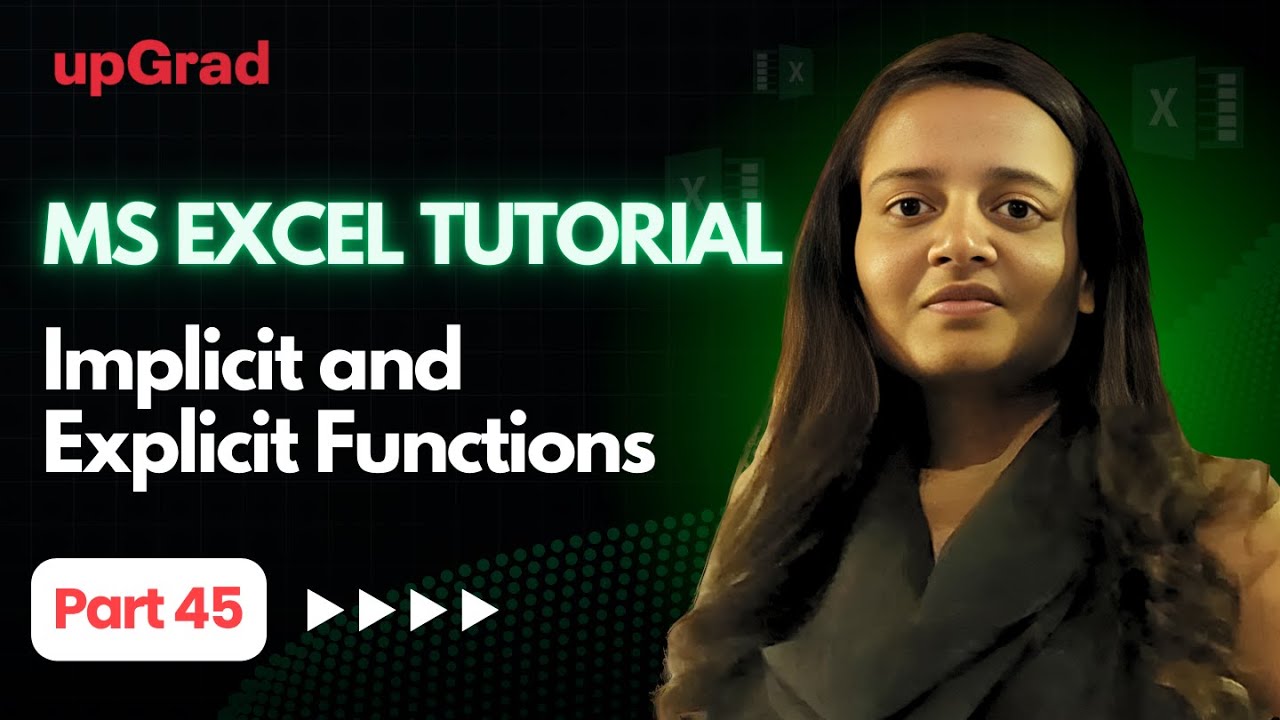 Excel For Fresher Part45 | Implicit and Explicit Functions | Implicit ...