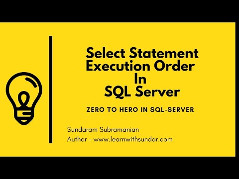 Select Statement Execution Order In SQL Server | Zero To Hero In MS SQL Server | Learn With Sundar