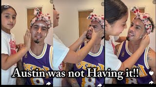 Austin McBroom Crushes out When his Daughter Elle was Giving him Rough Facial while Smacking him!!