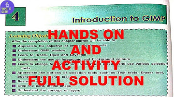 DAV CLASS 7 COMPUTER CHAPTER 4 | HANDS ON AND ACTIVITY | INTRODUCTION TO GIMP | SOLUTION  #dav