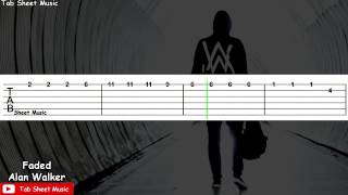 Faded Guitar - Alan Walker(tab tutorial) by Tab Sheet Music.