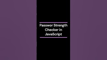 Password Strength Checker in JavaScript #coding #js #javascript