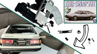 Model Build Time-Lapse - The Snap Kit - Toyota Trueno Sprinter - 132 Scale