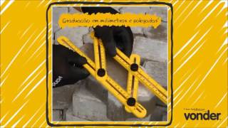 Dica: Esquadro plástico ajustável com 4 réguas Vonder