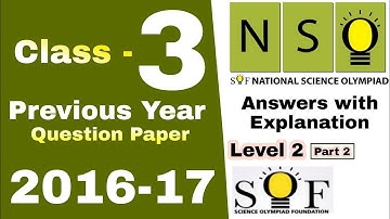 NSO, Class 3, Question Paper 2016-17, Level 2,