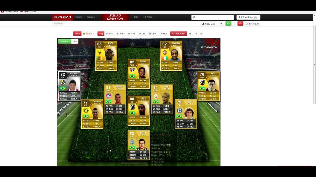 Under 85k Russian League/Brazil Hybrid - Squads for Subscribers 1 - FIFA 13