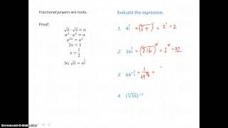 Algebra 2:  Chapter 6, Section 1 Profile