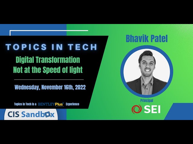 Bhavik Patel Topics in Tech Fall 2022