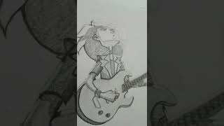 DRAWING GLAM PLAYING GUITAR #metalfamily #drawing #rock #guitar #marino #art