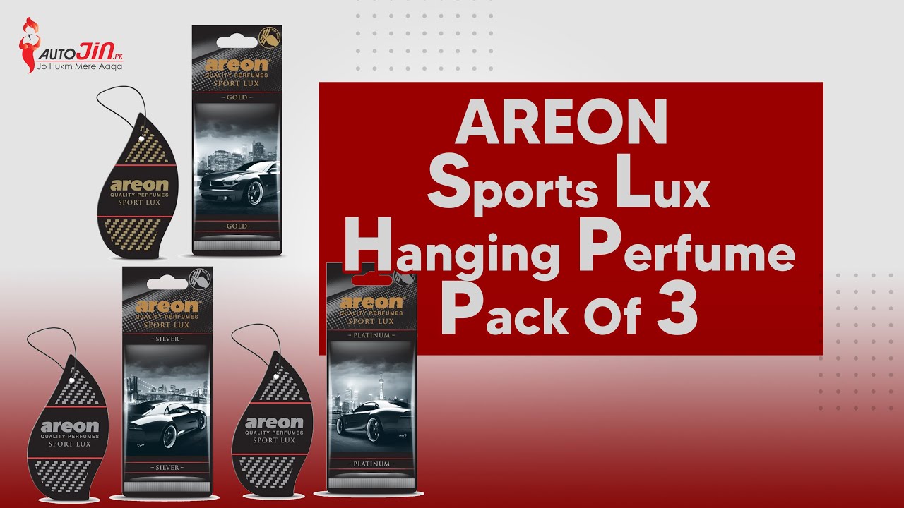 AREON Sport Lux Gold Deodorante Per Auto In Cartone, Fragranza Premium Tipo Colonia, Confezione Da 3, Profumo Lussuoso Per Interni - 2