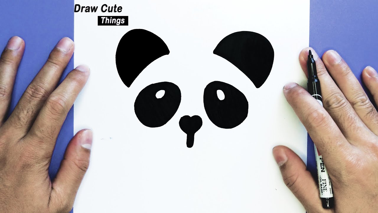 HOW TO DRAW A CUTE PANDA, STEP BY STEP, DRAW CUTE THINGS - YouTube