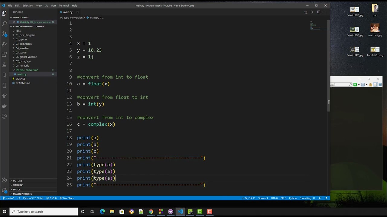 Python Tutorial 12  Type Conversion