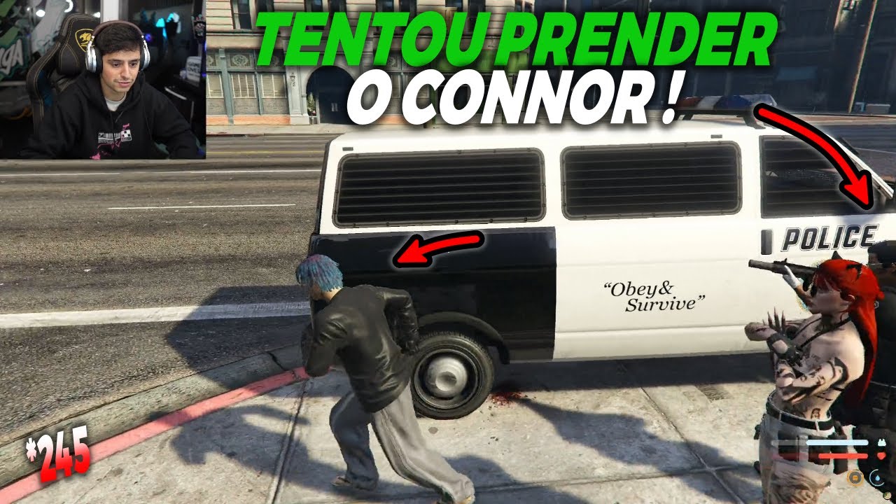 POLÍCIA TENTOU PRENDER O CONNOR E ACABAU ACONTECENDO ISSO! TODA HORA UMA BAGUNCINHA  GTA RP *245