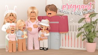 BIG FAMILY with a PREGNANT MOM'S MORNING ROUTINE! | Roblox Bloxburg Roleplay