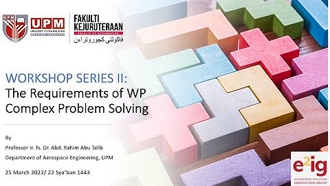 E2IG Workshop Series II: EAC Requirements and Attributes of WP Complex Problem Solving