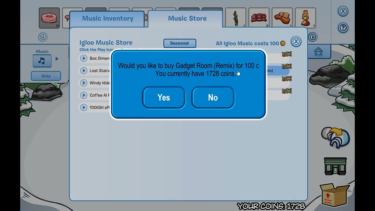 Club Penguin Journey: April 2024 Igloo & Music Store Update! :D April 2,2024!
