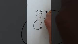 How to draw a praying woman | Woman one stroke drawing easy #shorts #drawing #woman #art #yoga