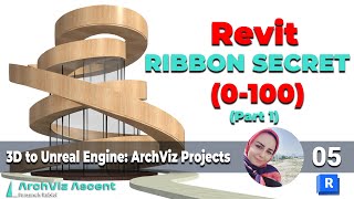 05- Ribbon Chapel Modeling Secret! Spiraling Ramps & Curved Glass Walls in Revit (Full Workflow)