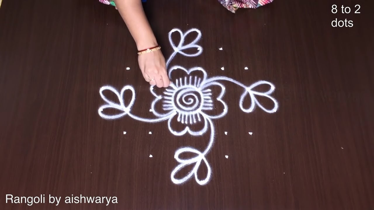 8x2x2 Dots Navaratri Flower Rangoli