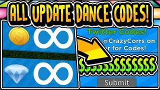 All New Insane Dance Emote Update Codes 2019 Giant Dance Off Simulator Titles Update Roblox Youtube - youtube roblox dance off money glitch