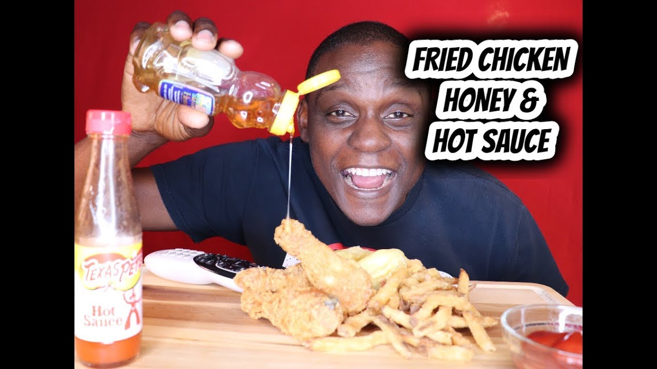 FRIED CHICKEN HONEY AND HOT SAUCE MUKBANG EATING SHOW YouTube