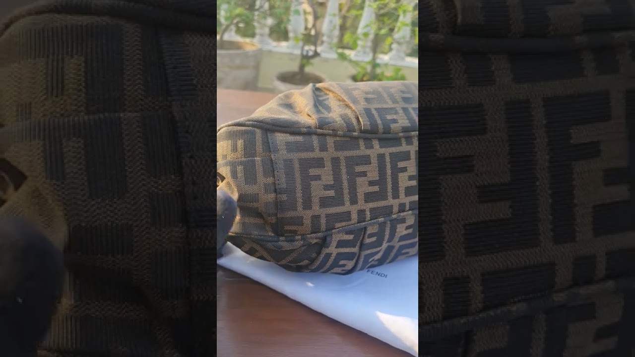 Fendi Tobacco Zucca Canvas Small Mia Shoulder Bag