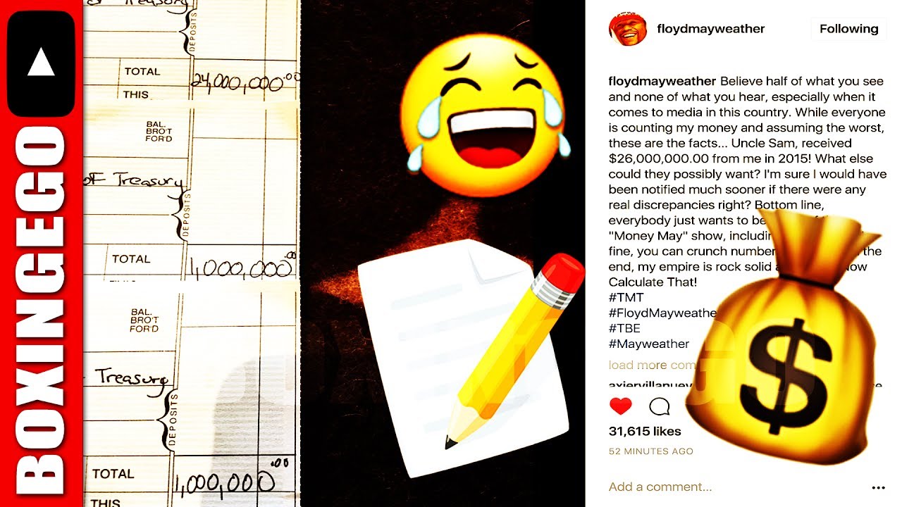 Floyd Mayweather FINALLY RESPONDS to Tax DUCKING rumors, Shows RECEIPTS 26 Million CHECKS paid 2 IRS