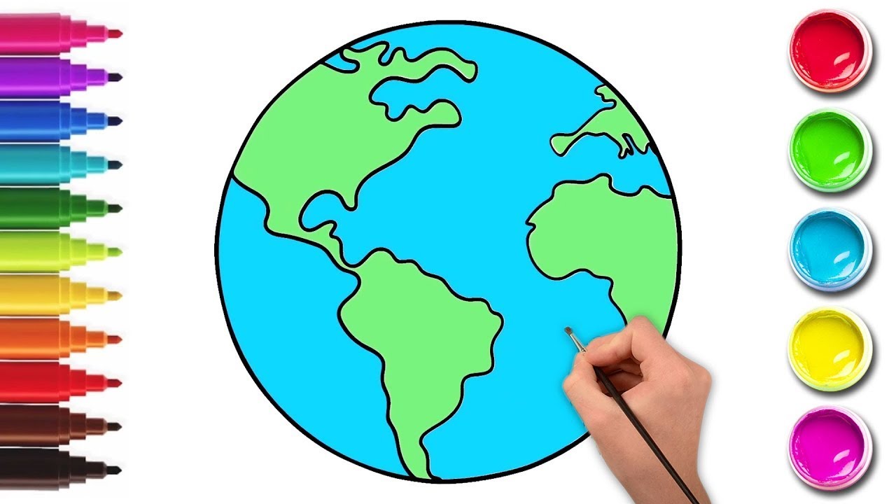 How To Draw EARTH 🌎| Coloring and Painting for Kids & Toddlers | How to Draw and Painting