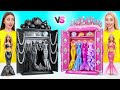 素晴らしいドールハウスを作ります ブラック vs ピンク チャレンジ | 面白いシチュエーション Multi DO Girls