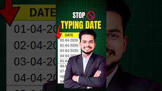 Stop 🛑 Manually Date Typing In Excel | Tips And Tricks 🔥😱 #tutorial #shorts #excel