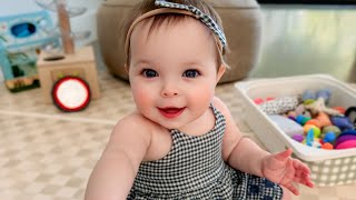 Sutton crawling for the first time 