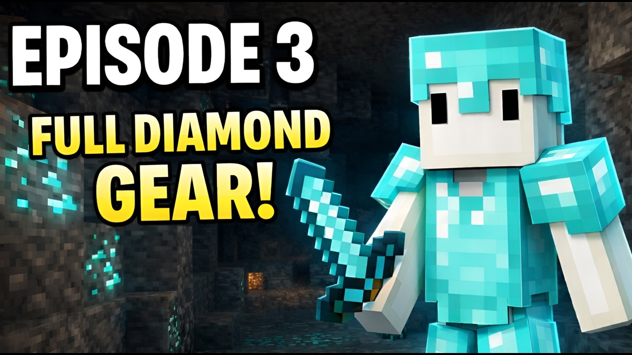 I Got FULL DIAMOND GEAR! - Minecraft Survival Episode 3 - YouTube