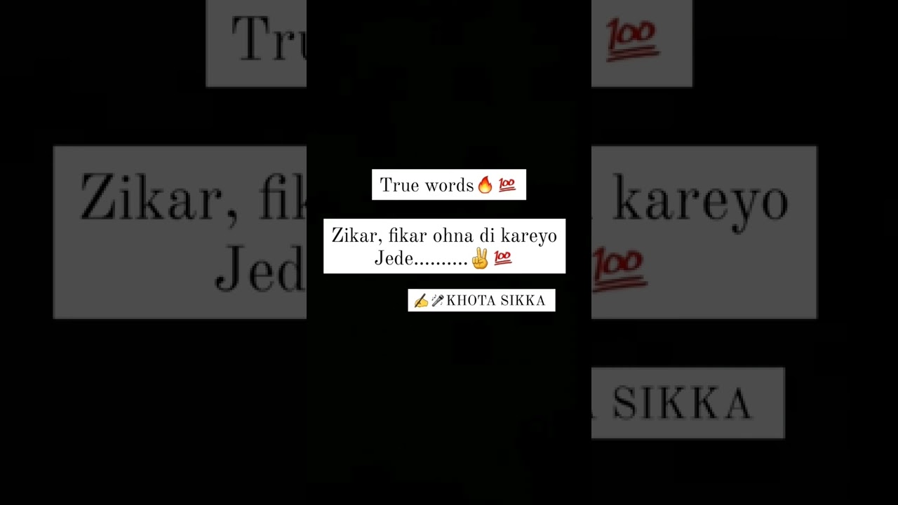 Zikar..? | motivational status punjabi | punjabi status | punjabi shayari | True words shayari