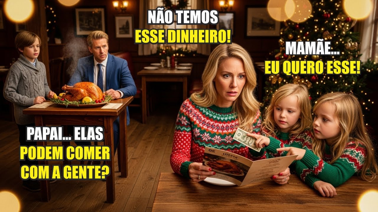 MÃE POBRE LEVA AS GÊMEAS PRA COMER NO NATAL COM R$20 E O FILHO DO BILIONÁRIO VÊ E MUDA TUDO