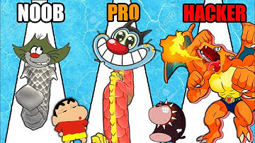 NOOB vs PRO vs HACKER | In Dragon Evolution Run | With Oggy, Jack, Shinchan, Bob | OGGMER YT