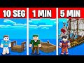 NOOB VS PRO: CONSTRUIR NAVIO EM 5 MINUTOS / 1 MINUTOS / 10 SEGUNDOS NO MINECRAFT!!