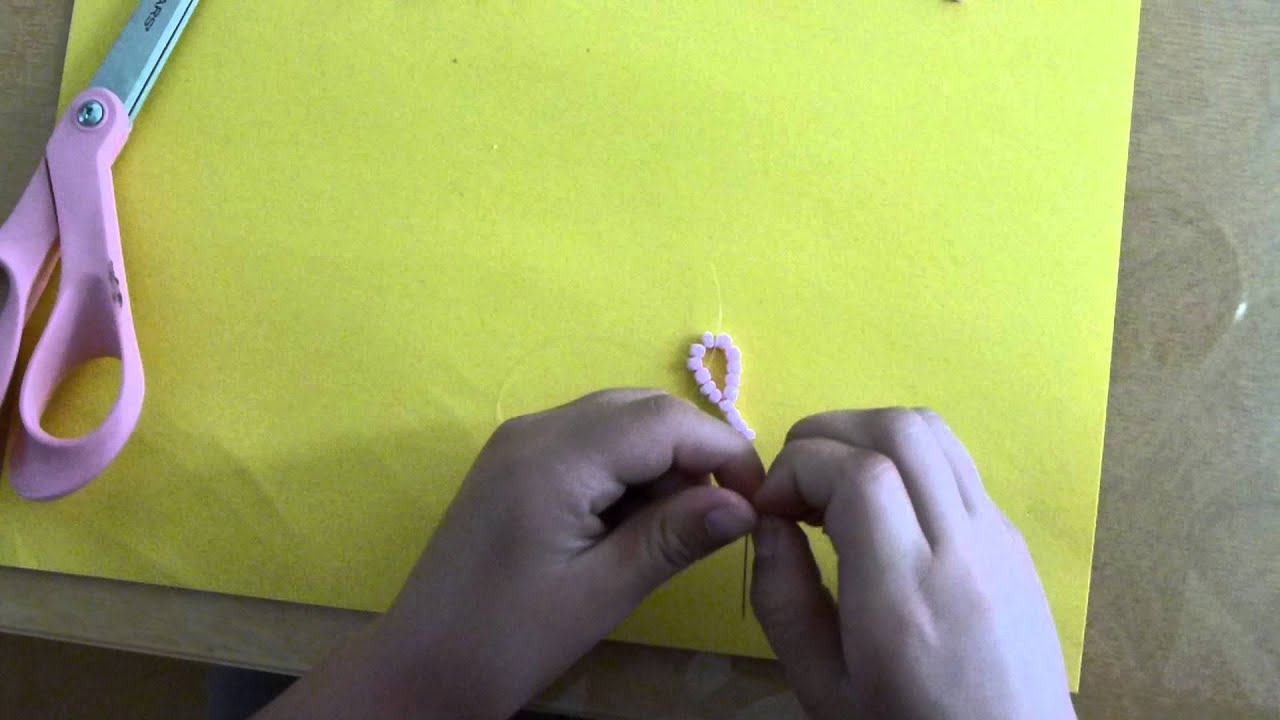 Making Cancer Ribbons How to make a bead cancer ribbon - YouTube