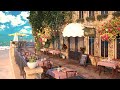 Outdoor Seaside Cafe Ambience - Relaxing Jazz Music, Ocean Waves and Jazz Instrumental