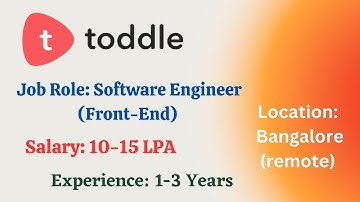Toddle Off Campus Hiring Experienced Graduates for the Role of Software Engineer | Front-End |