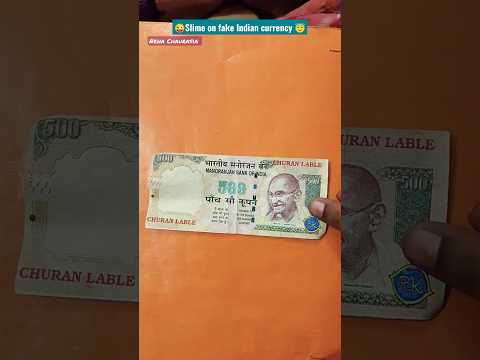 😇Slime on Indian currency😘 #slime #asmr #artandcraft #satisfying #trending #youtubeshorts #shorts