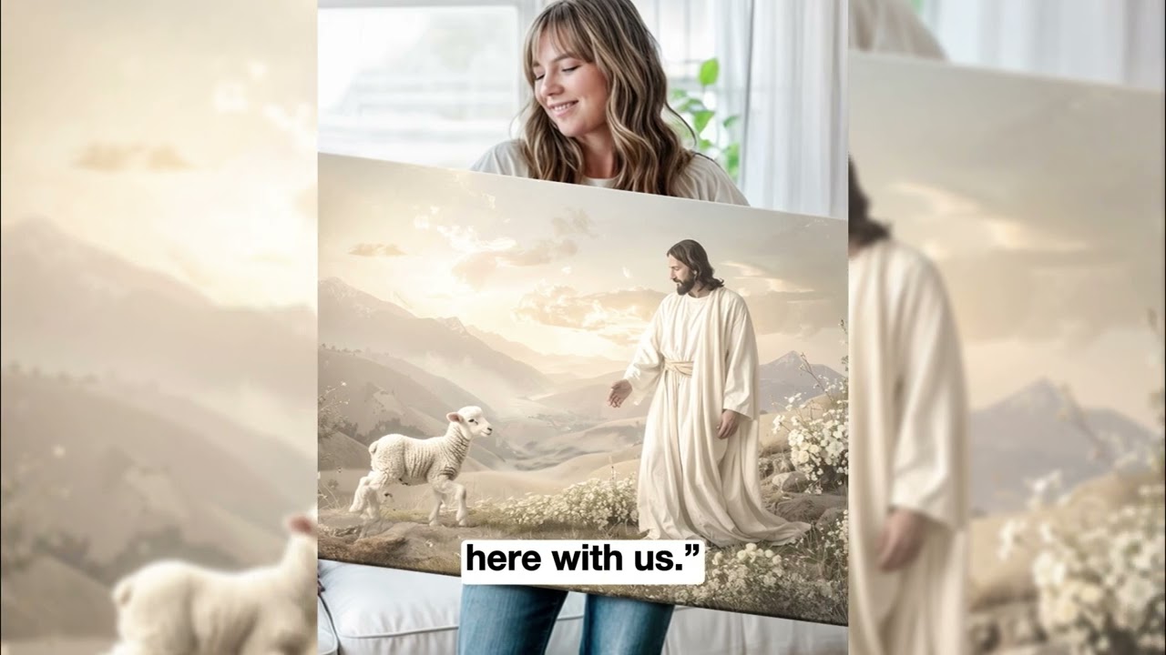 Jesus Protects The Lamb From Wolves Faith Wall Art X