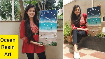 Ocean Resin Art | How To Make Resin Clock | Ocean Resin Art Clock Step By Step Tutorial | By Siddhi