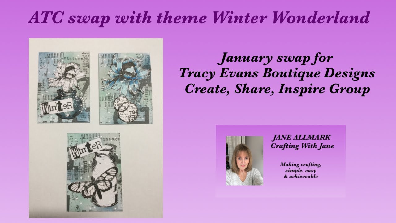 ATC swap with theme Winter Wonderland, blues & greys