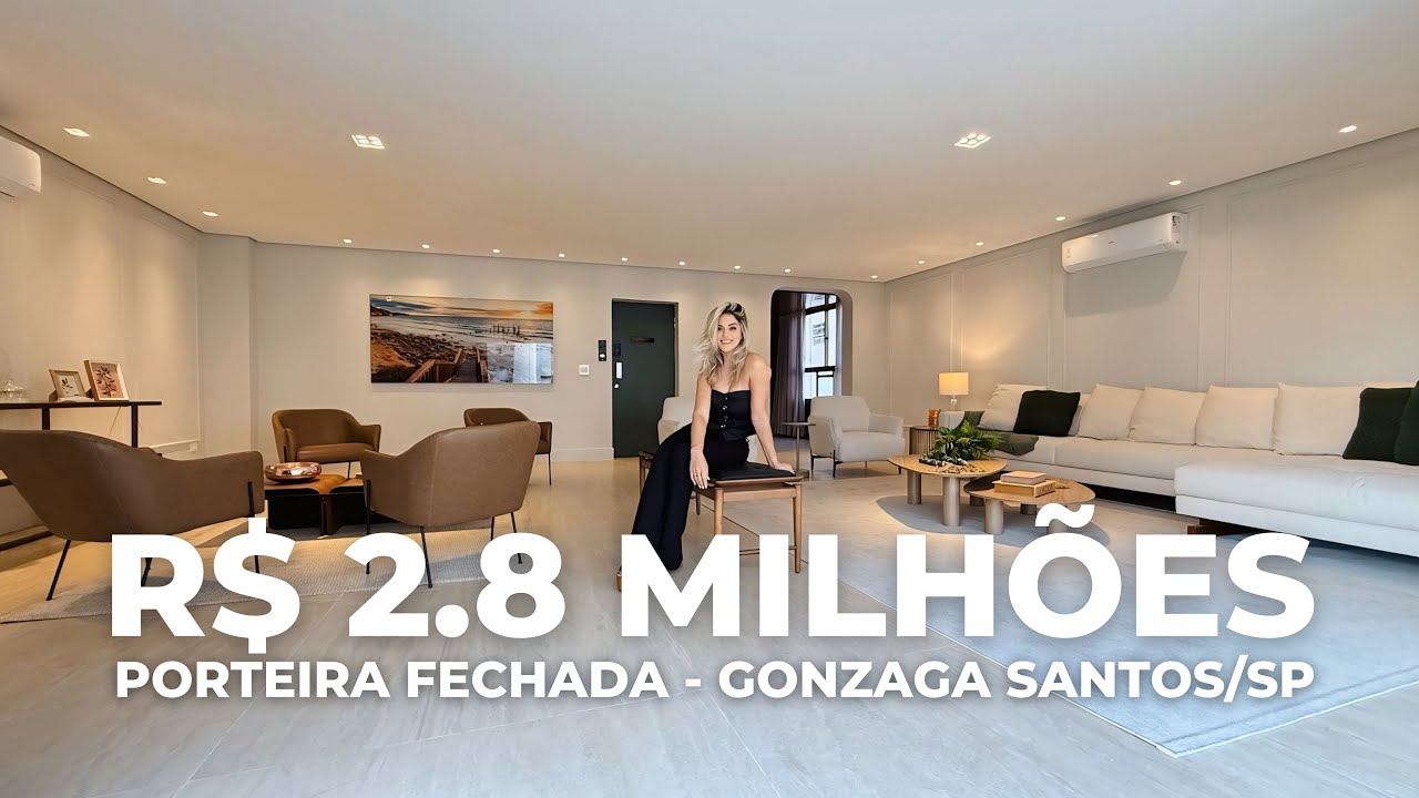 R$ 2.800.000,00 | PORTEIRA FECHADA | ALTO PADRÃO À VENDA NO GONZAGA - SANTOS/SP