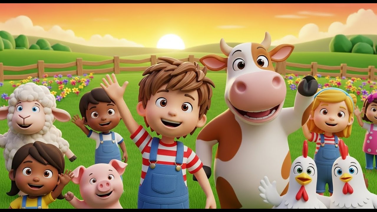 Farm Friends Sing Along for Kids | Animal Song, Nursery Rhymes, Baby Songs & Kids Music 🐄