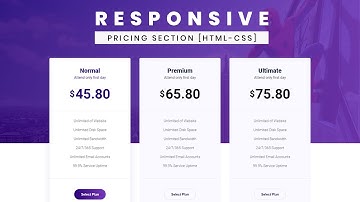Responsive Pricing Table Using Only HTML & CSS | Build A Price Comparison | DesignTorch
