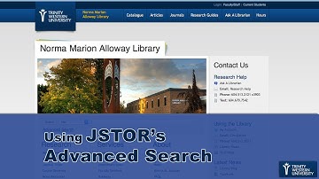JSTOR Advanced Search