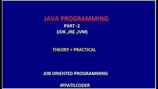 Java Programming Part -2 | JVM  | JDK | JRE | Job Oriented Programming