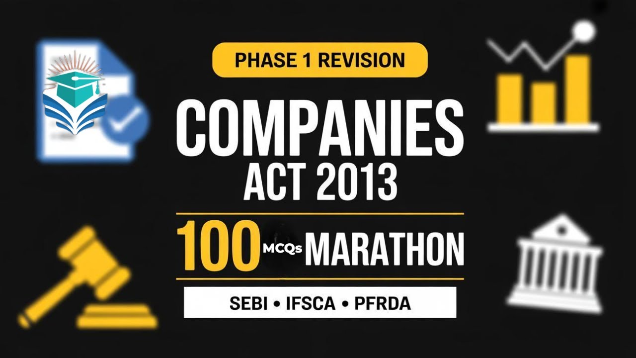 Companies Act, 2013 – Marathon | SEBI Grade A / IFSCA Grade A / PFRDA Grade A Phase-1 | 100 MCQs