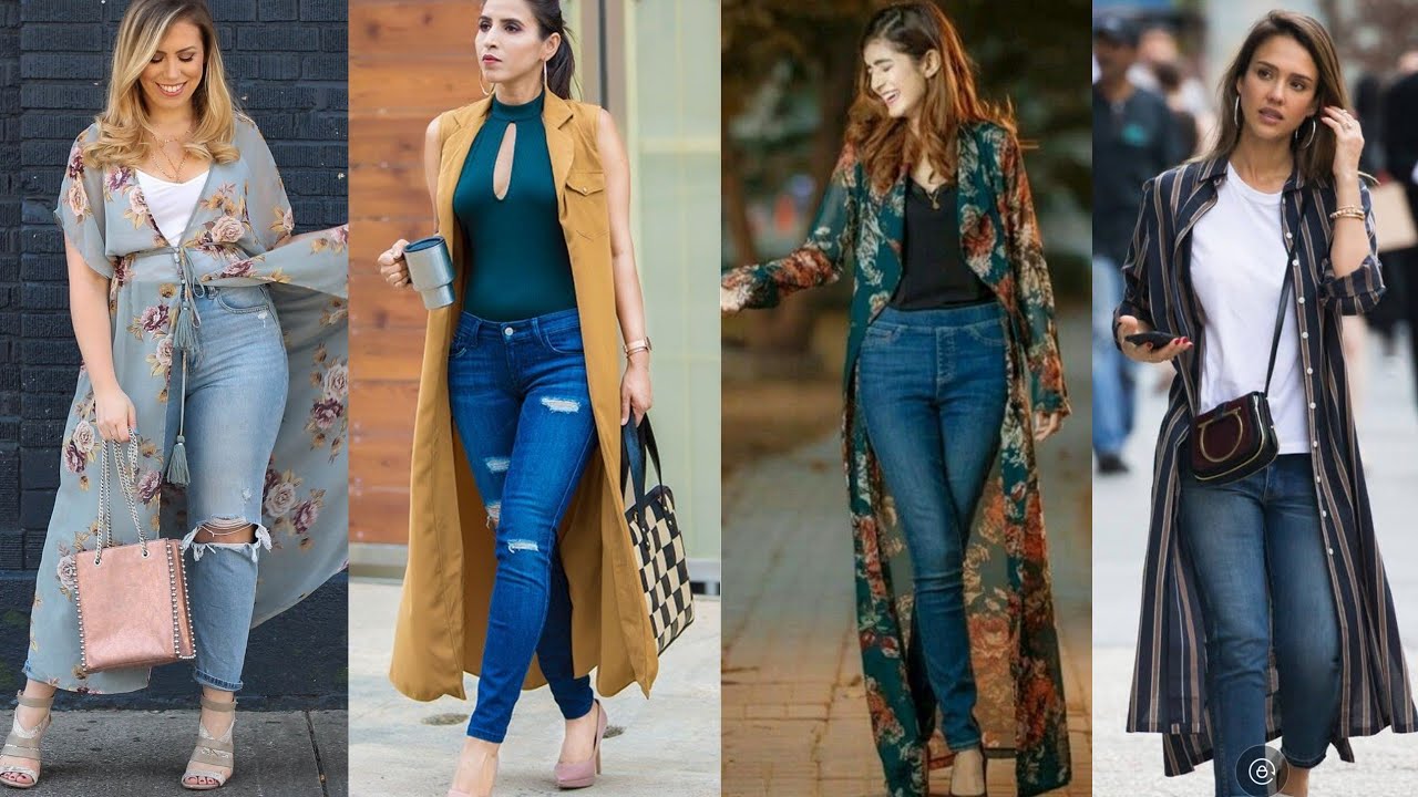 Long Shrug With Jeans Dress Designs || Shrug With Jeans Styling Ideas 2020 - Youtube